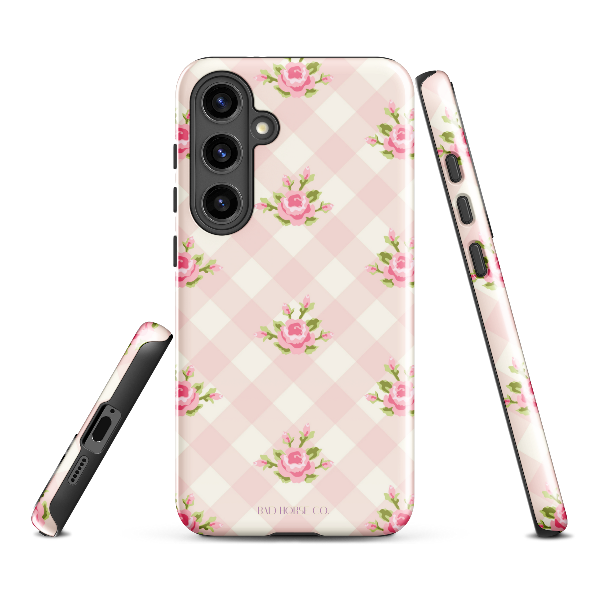 Pink Gingham Rose - Samsung® Tough Case - Phone Case - TSC: TheShopCollective - BadHorse