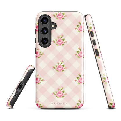 Pink Gingham Rose - Samsung® Tough Case - Phone Case - TSC: TheShopCollective - BadHorse