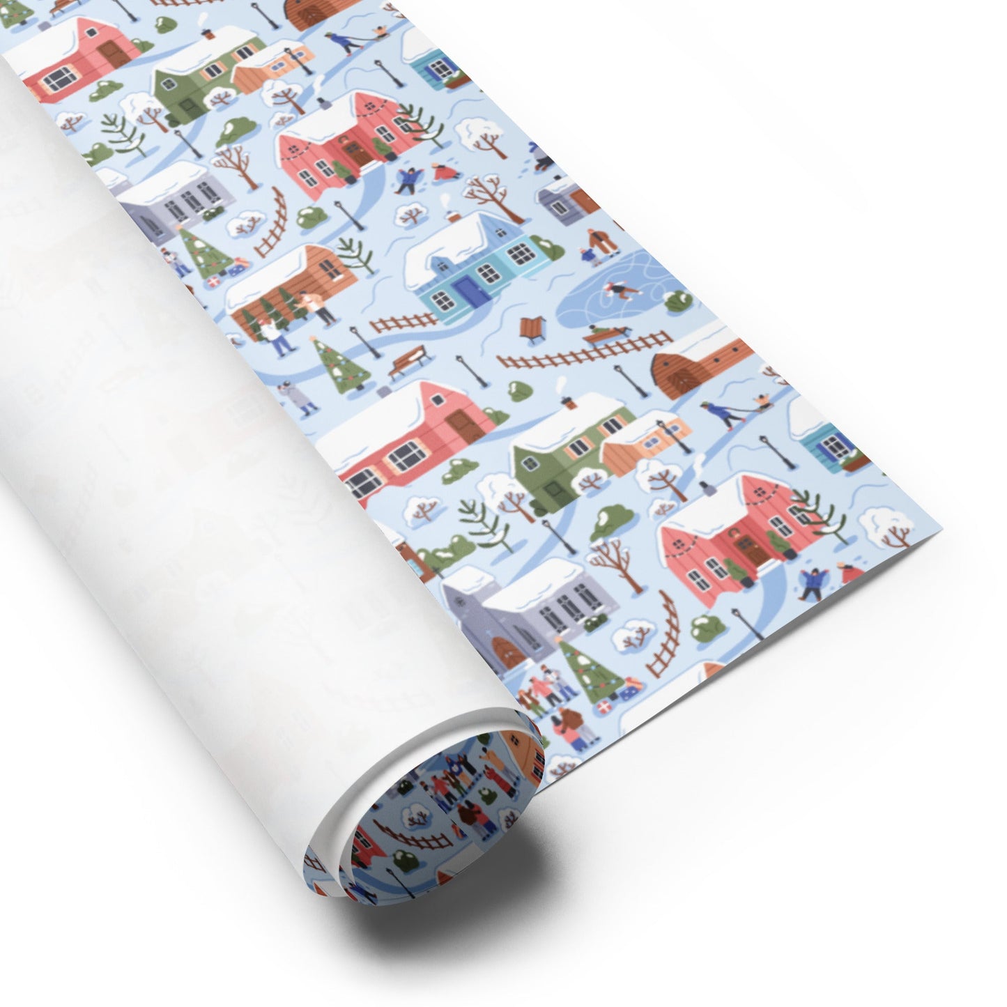 Winter Village - 3 Holiday Wrapping Paper Sheets - Christmas - giftwrap - paperproducts - Bad Horse