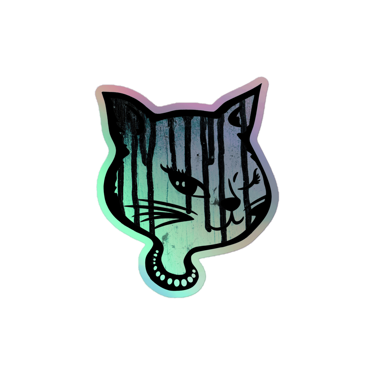 Y2K Cat - Holographic Sticker - holographicsticker - kisscutstickers - stickers - Numbskullz