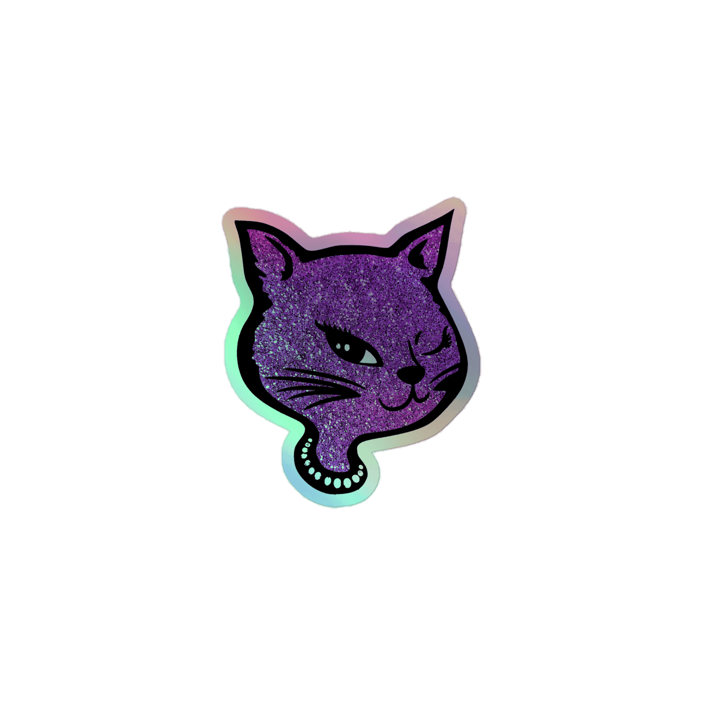 Y2K Cat - Holographic Sticker - holographicsticker - kisscutstickers - stickers - Numbskullz