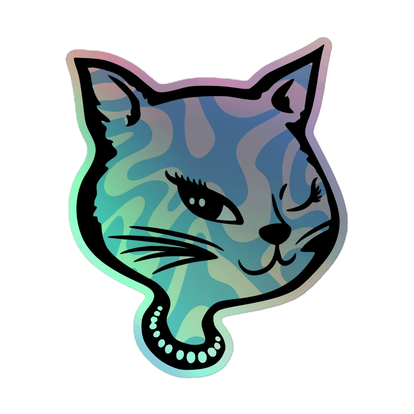 Y2K Cat - Holographic Sticker - holographicsticker - kisscutstickers - stickers - Numbskullz
