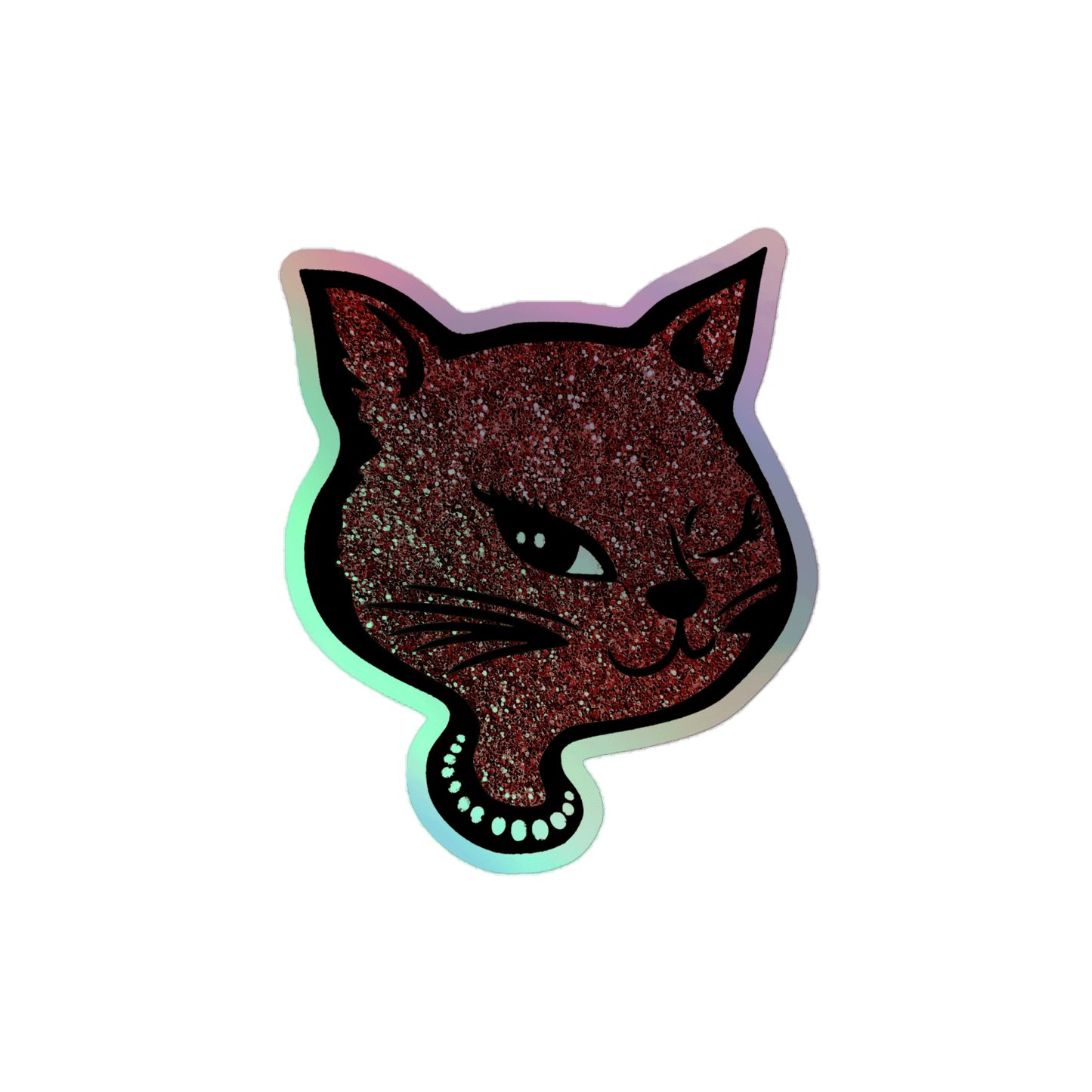 Y2K Cat - Holographic Sticker - holographicsticker - kisscutstickers - stickers - Numbskullz