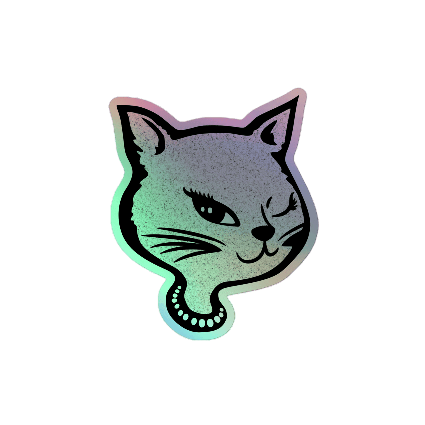 Y2K Cat - Holographic Sticker - holographicsticker - kisscutstickers - stickers - Numbskullz