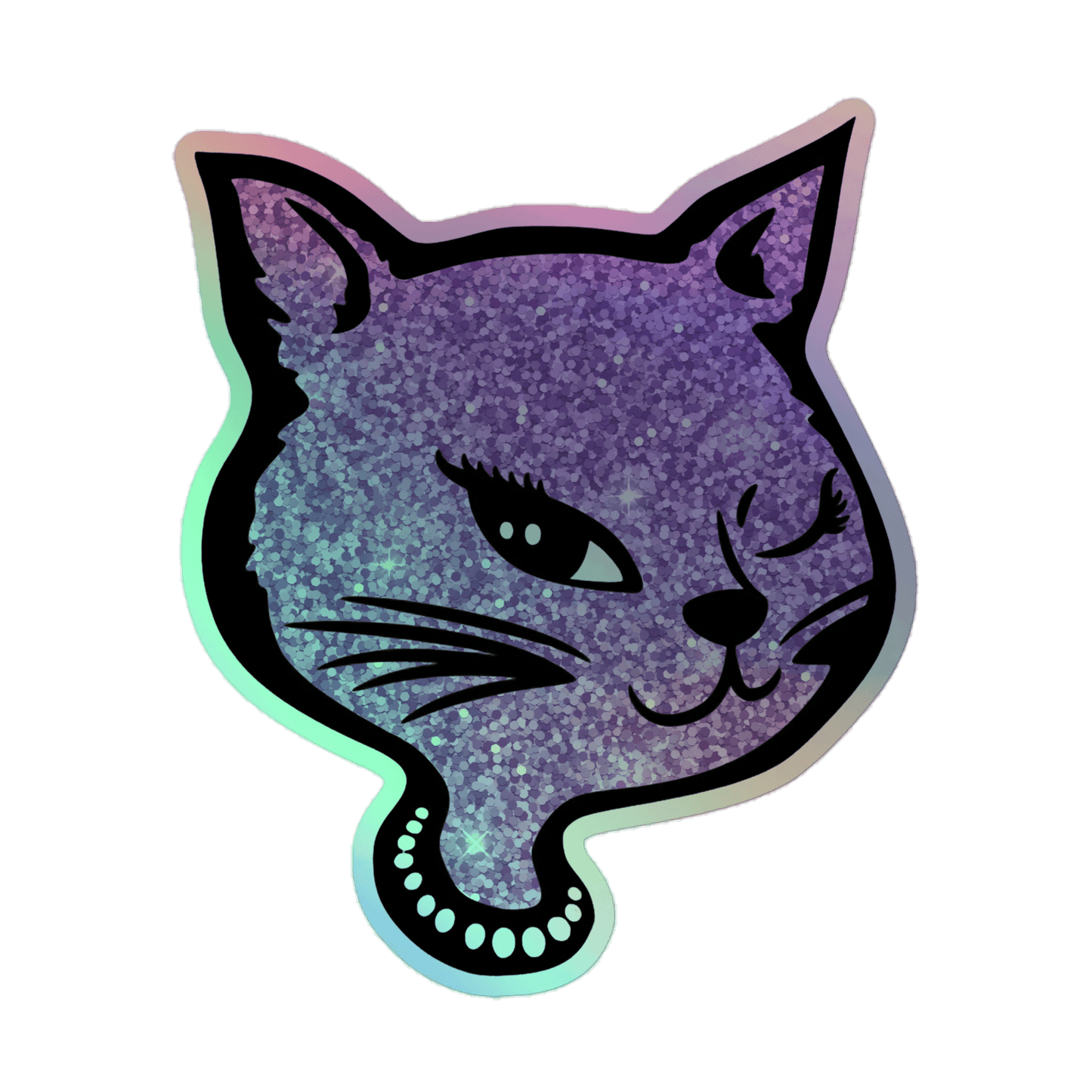 Y2K Cat - Holographic Sticker - holographicsticker - kisscutstickers - stickers - Numbskullz
