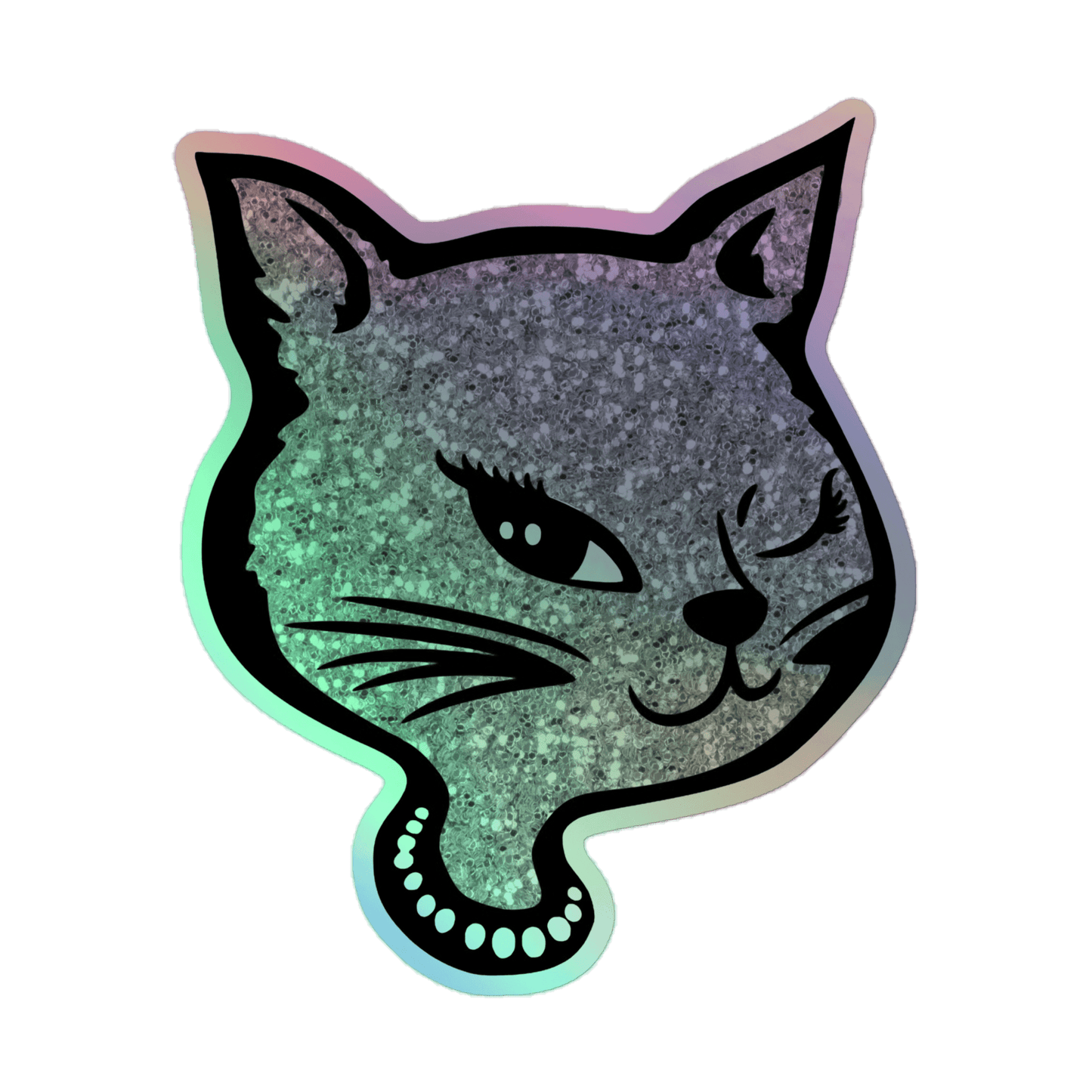Y2K Cat - Holographic Sticker - holographicsticker - kisscutstickers - stickers - Numbskullz