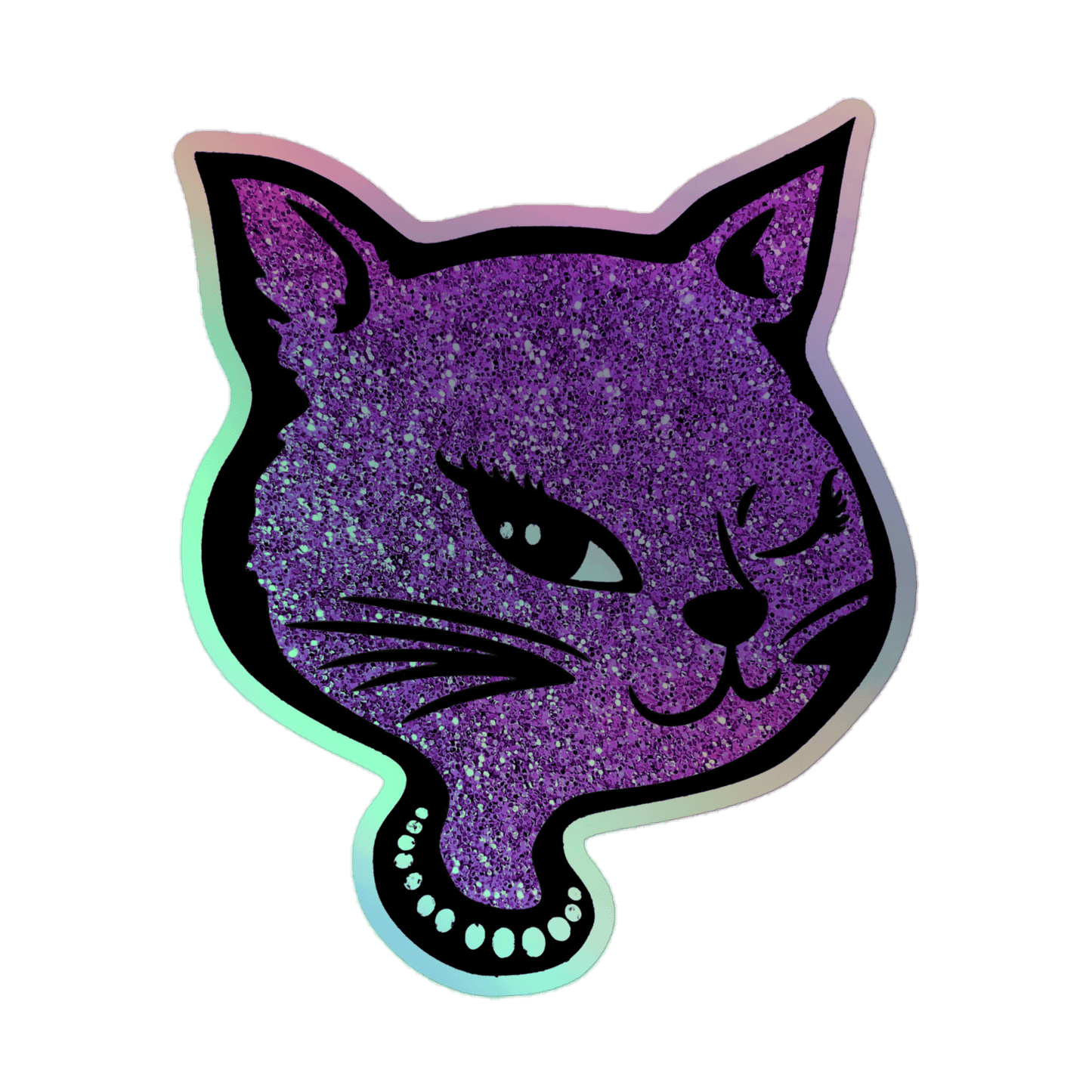 Y2K Cat - Holographic Sticker - holographicsticker - kisscutstickers - stickers - Numbskullz