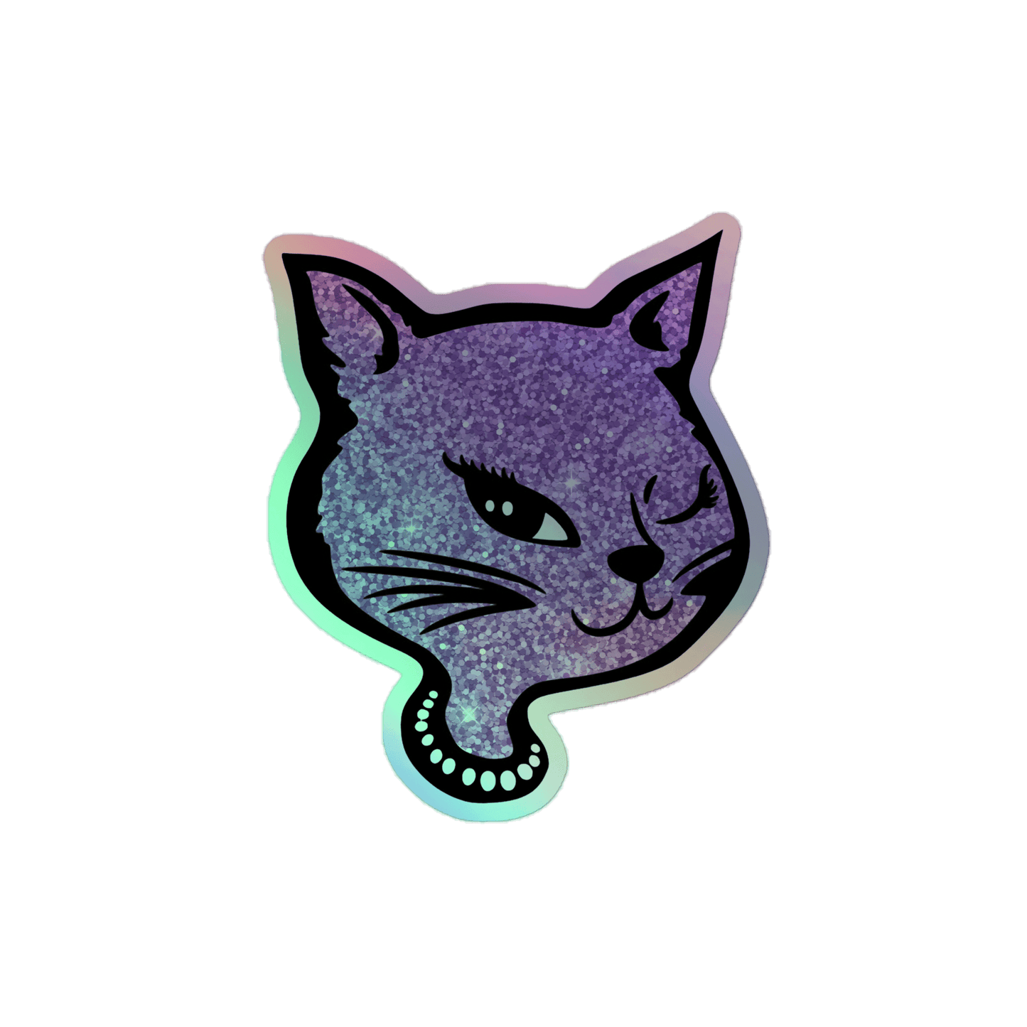 Y2K Cat - Holographic Sticker - holographicsticker - kisscutstickers - stickers - Numbskullz