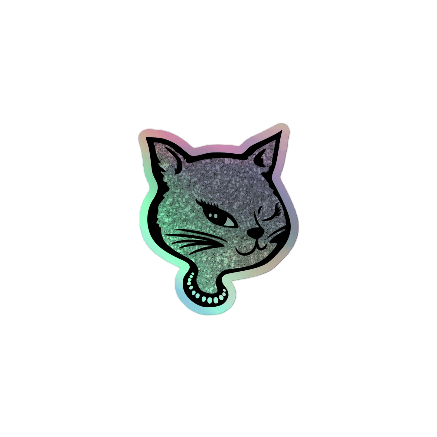 Y2K Cat - Holographic Sticker - holographicsticker - kisscutstickers - stickers - Numbskullz