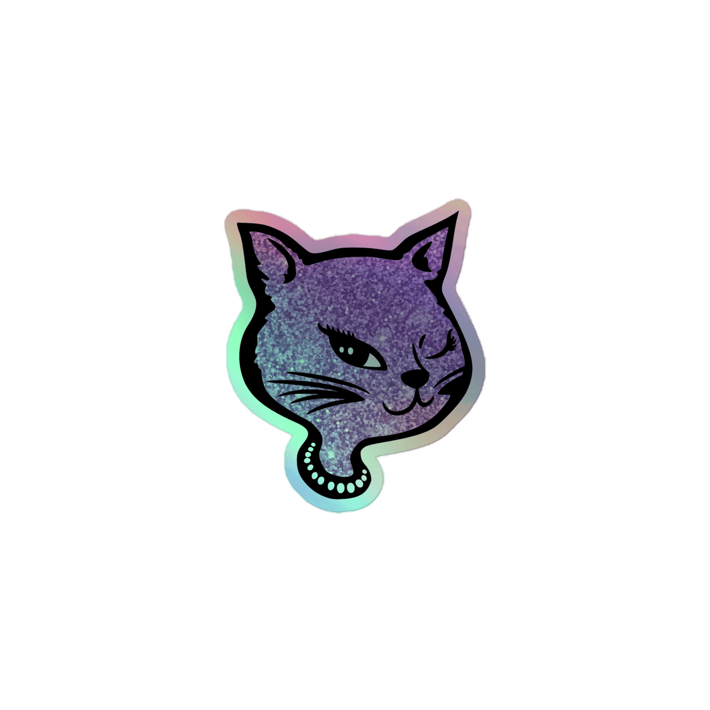 Y2K Cat - Holographic Sticker - holographicsticker - kisscutstickers - stickers - Numbskullz
