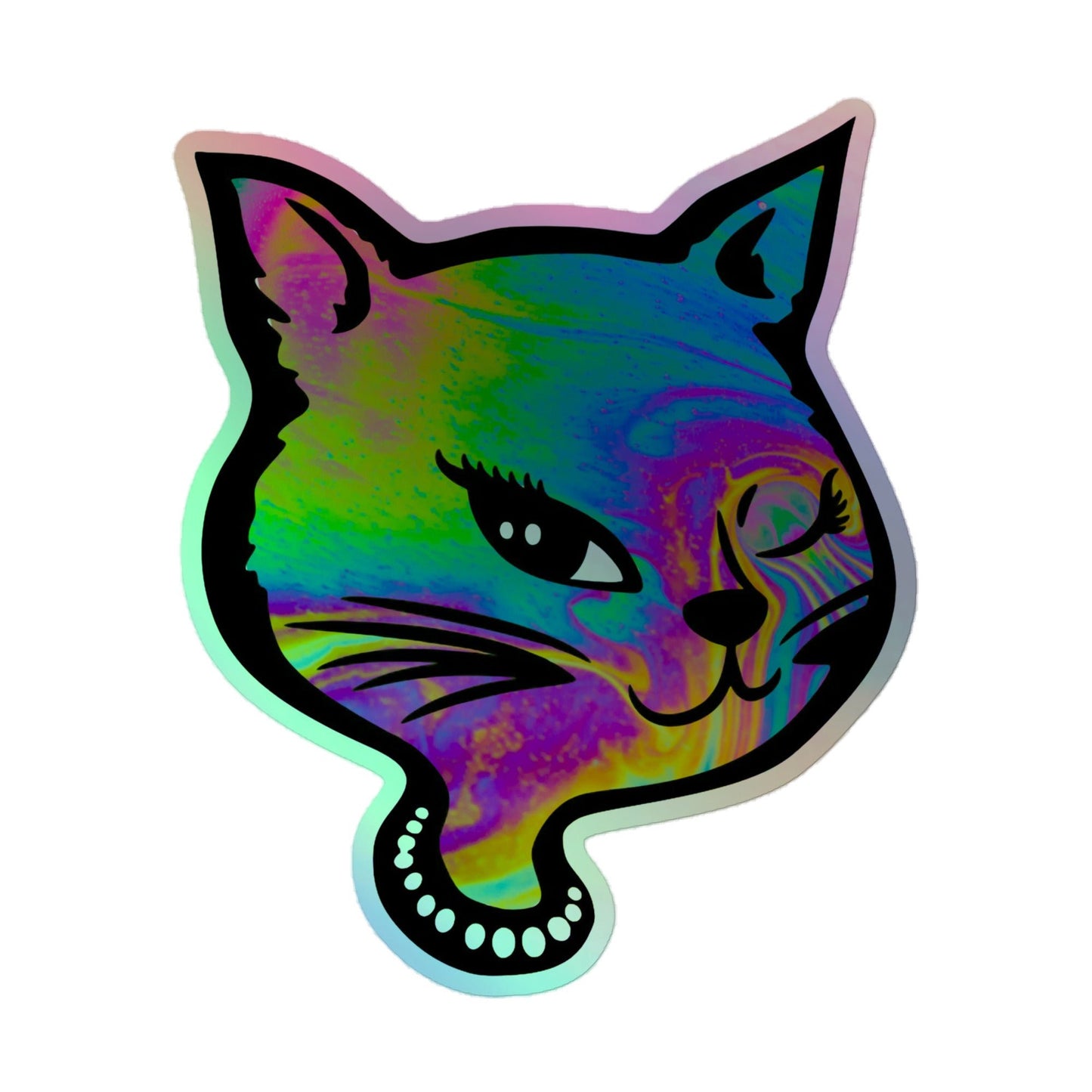Y2K Cat - Holographic Sticker - holographicsticker - kisscutstickers - stickers - Numbskullz