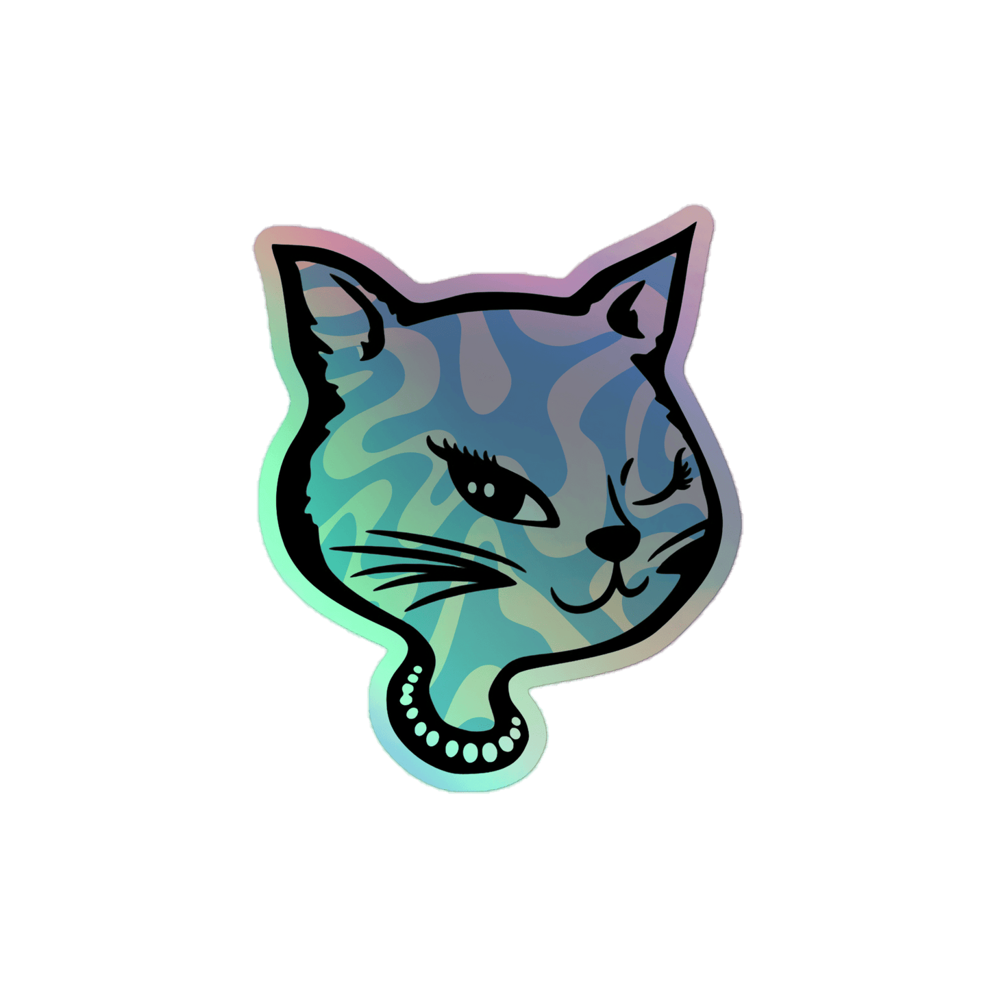 Y2K Cat - Holographic Sticker - holographicsticker - kisscutstickers - stickers - Numbskullz