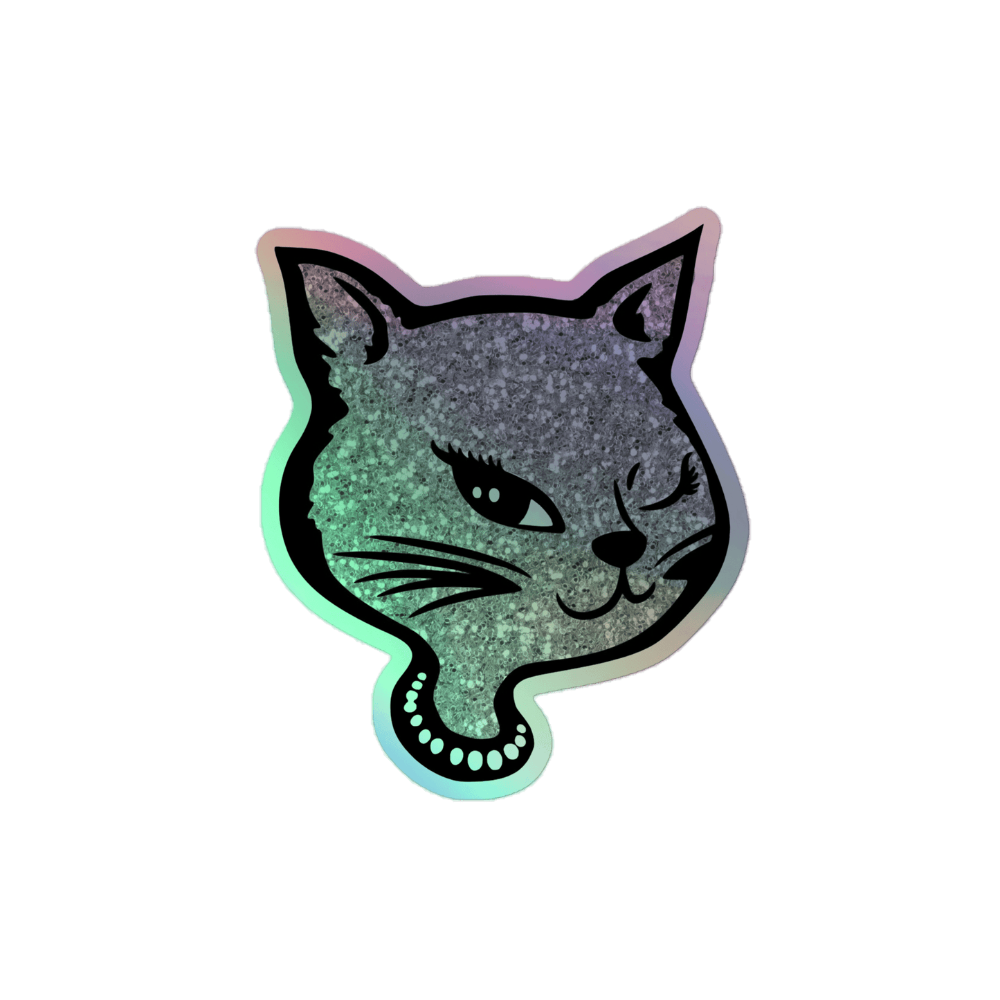 Y2K Cat - Holographic Sticker - holographicsticker - kisscutstickers - stickers - Numbskullz