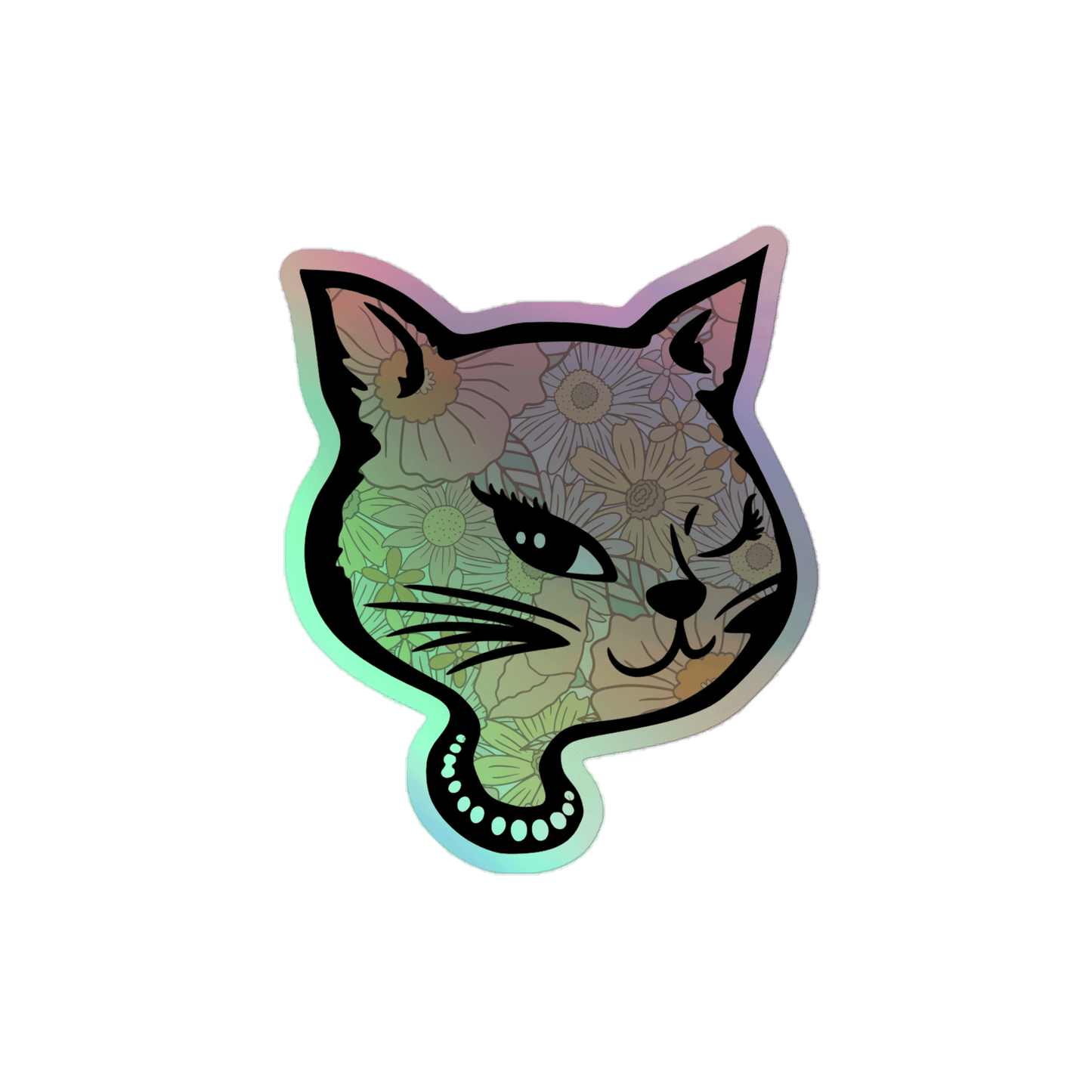 Y2K Cat - Holographic Sticker - holographicsticker - kisscutstickers - stickers - Numbskullz