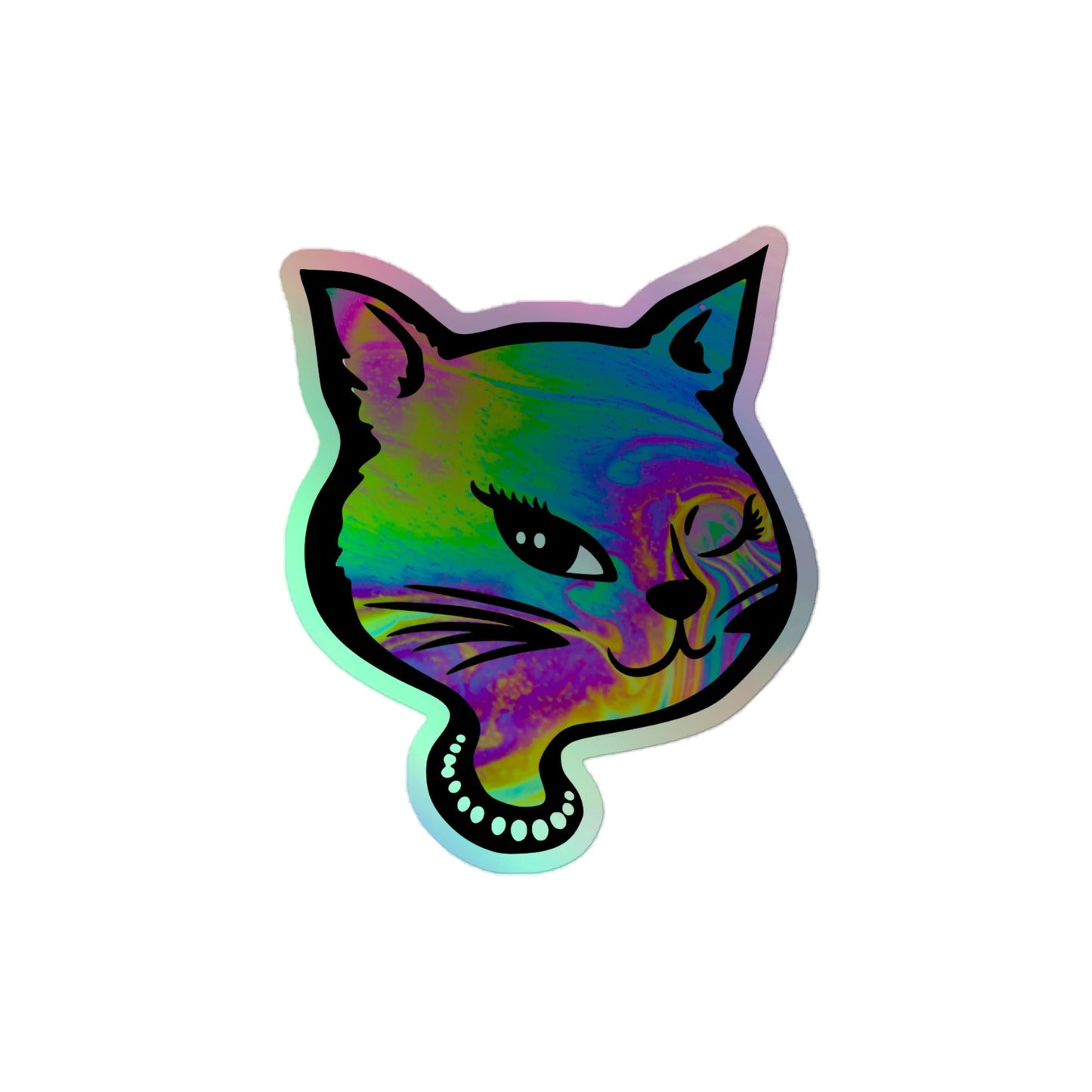 Y2K Cat - Holographic Sticker - holographicsticker - kisscutstickers - stickers - Numbskullz