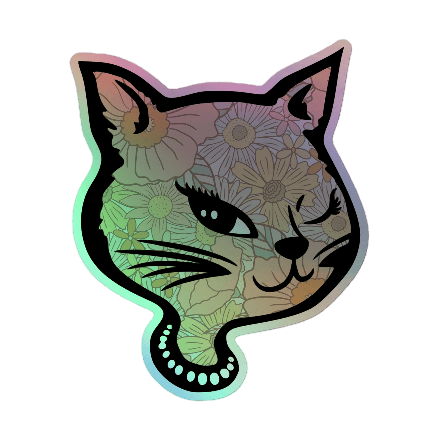 Y2K Cat - Holographic Sticker - holographicsticker - kisscutstickers - stickers - Numbskullz