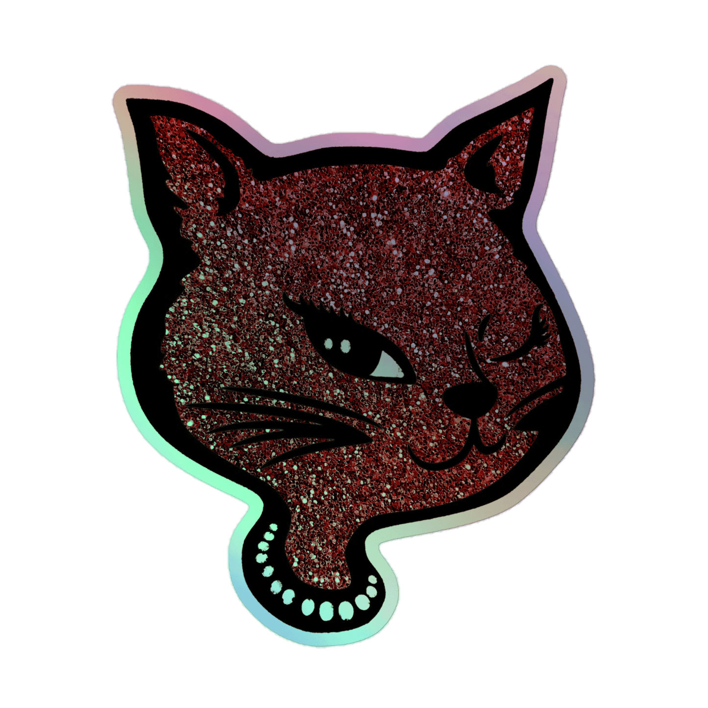 Y2K Cat - Holographic Sticker - holographicsticker - kisscutstickers - stickers - Numbskullz