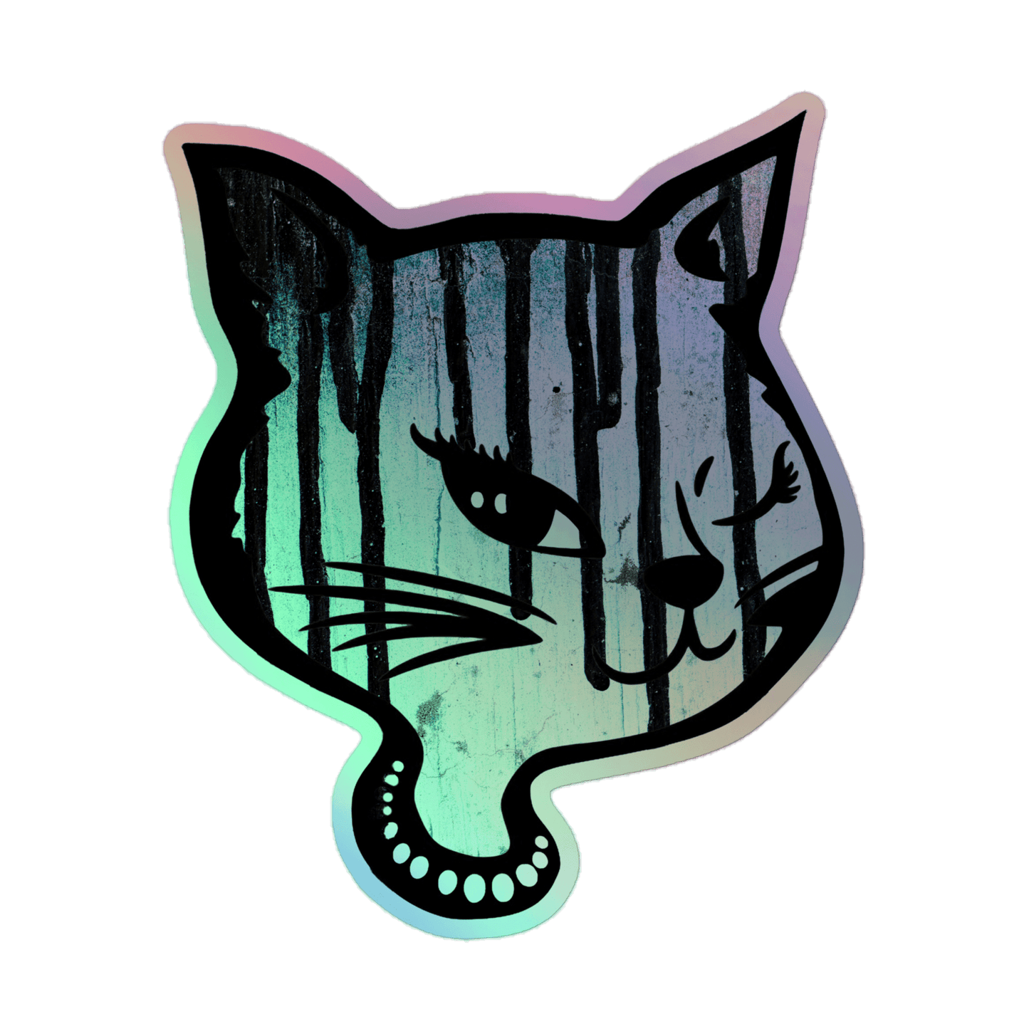 Y2K Cat - Holographic Sticker - holographicsticker - kisscutstickers - stickers - Numbskullz