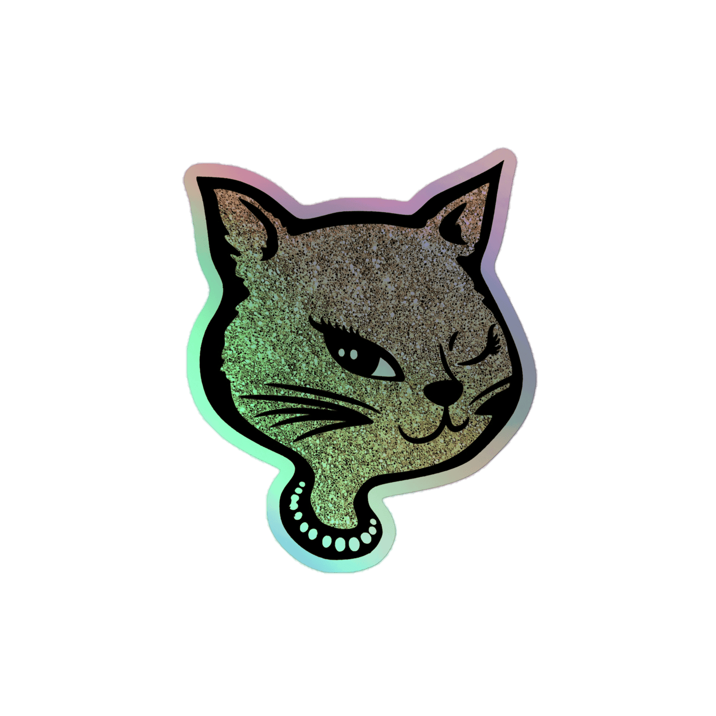 Y2K Cat - Holographic Sticker - holographicsticker - kisscutstickers - stickers - Numbskullz