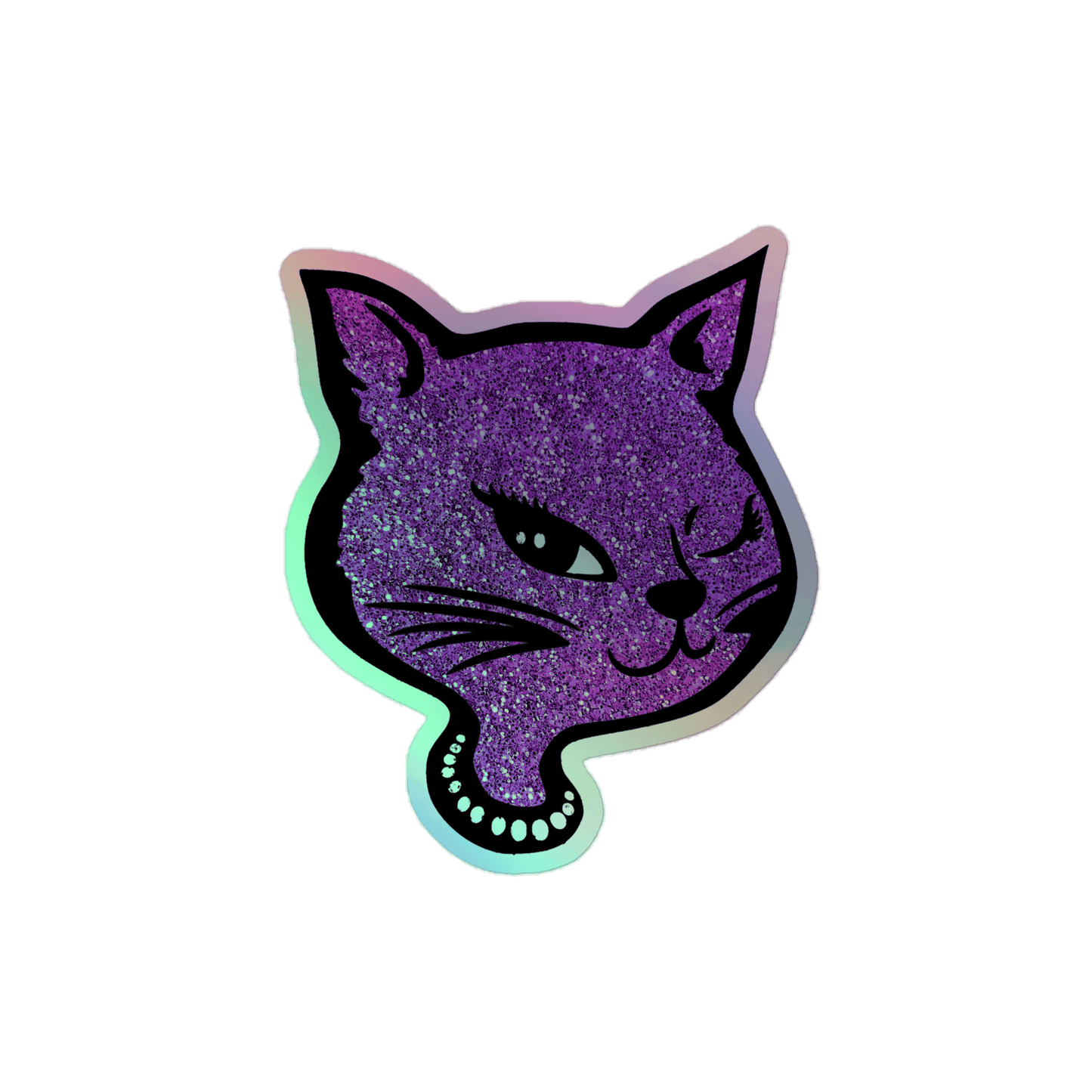 Y2K Cat - Holographic Sticker - holographicsticker - kisscutstickers - stickers - Numbskullz