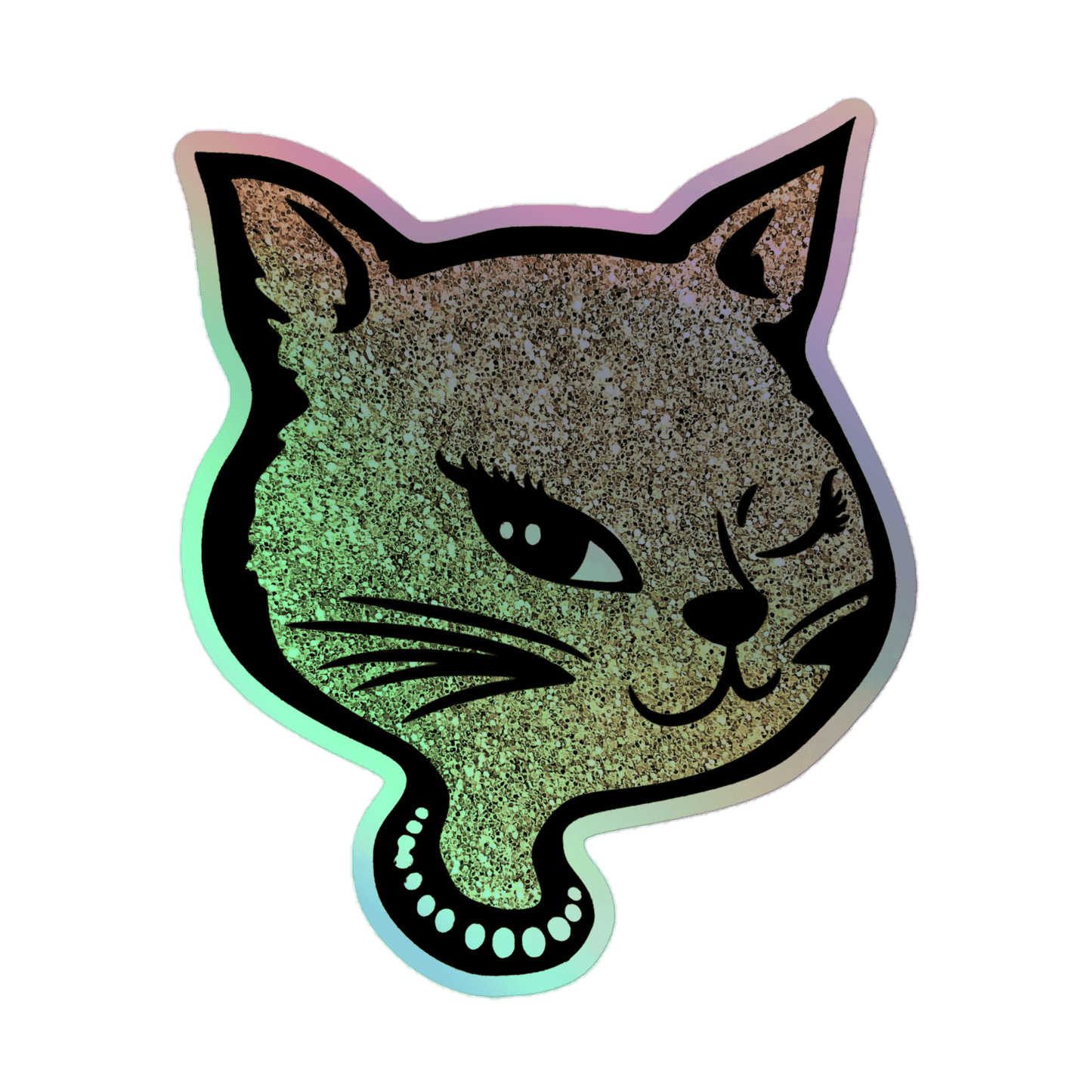 Y2K Cat - Holographic Sticker - holographicsticker - kisscutstickers - stickers - Numbskullz