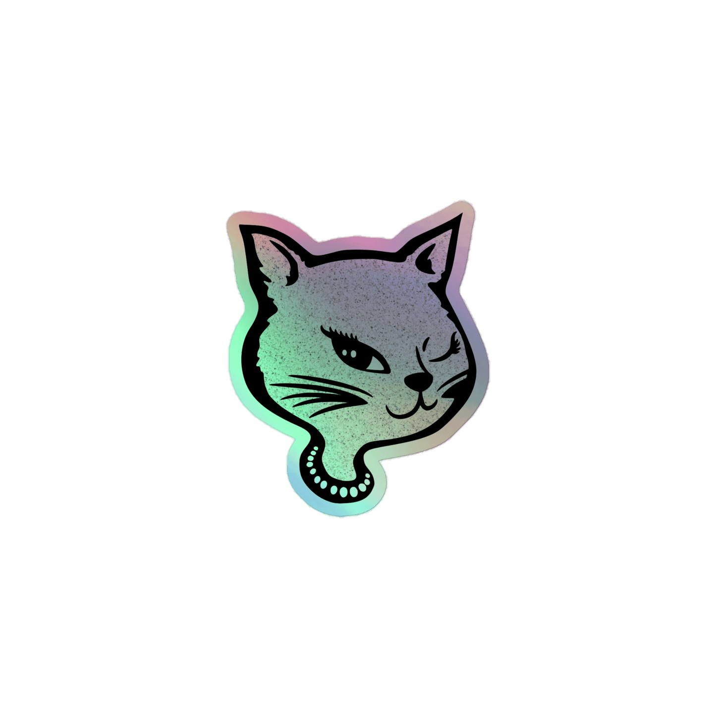 Y2K Cat - Holographic Sticker - holographicsticker - kisscutstickers - stickers - Numbskullz