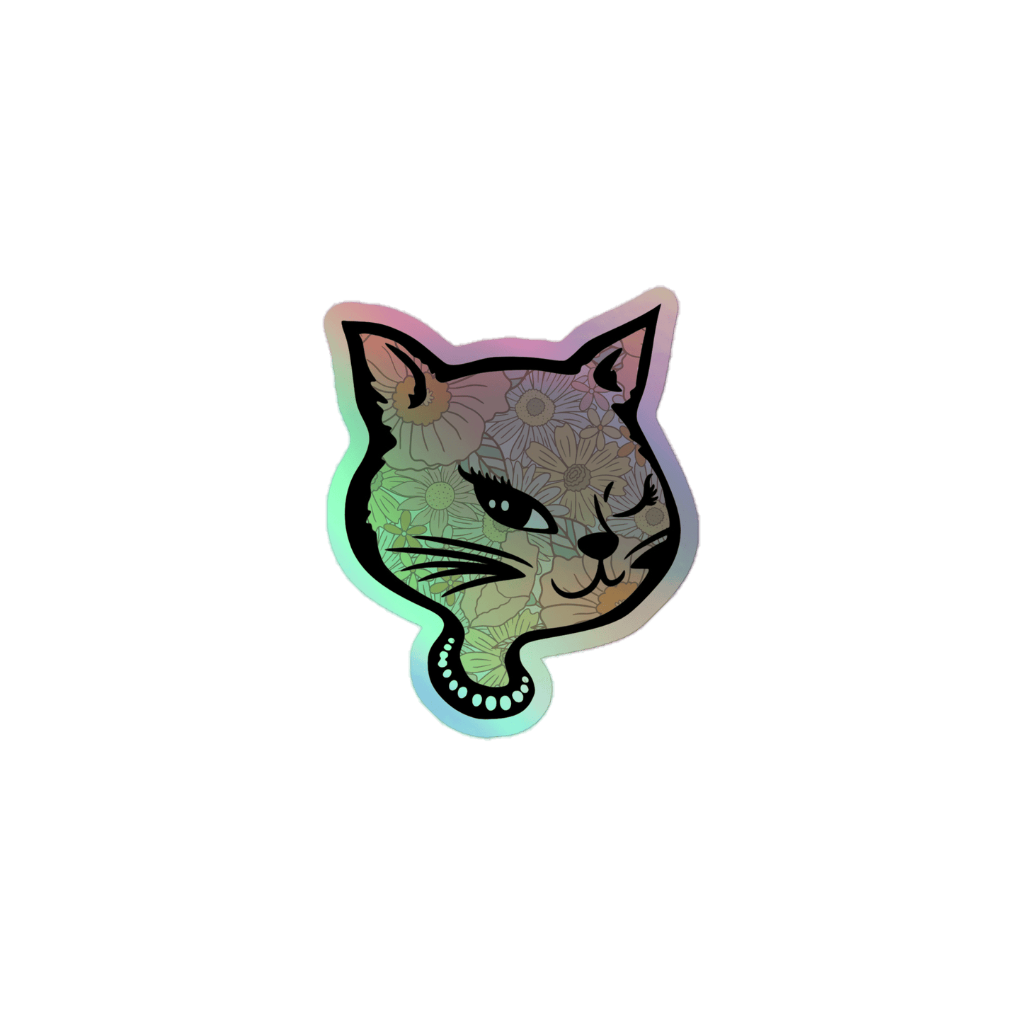 Y2K Cat - Holographic Sticker - holographicsticker - kisscutstickers - stickers - Numbskullz