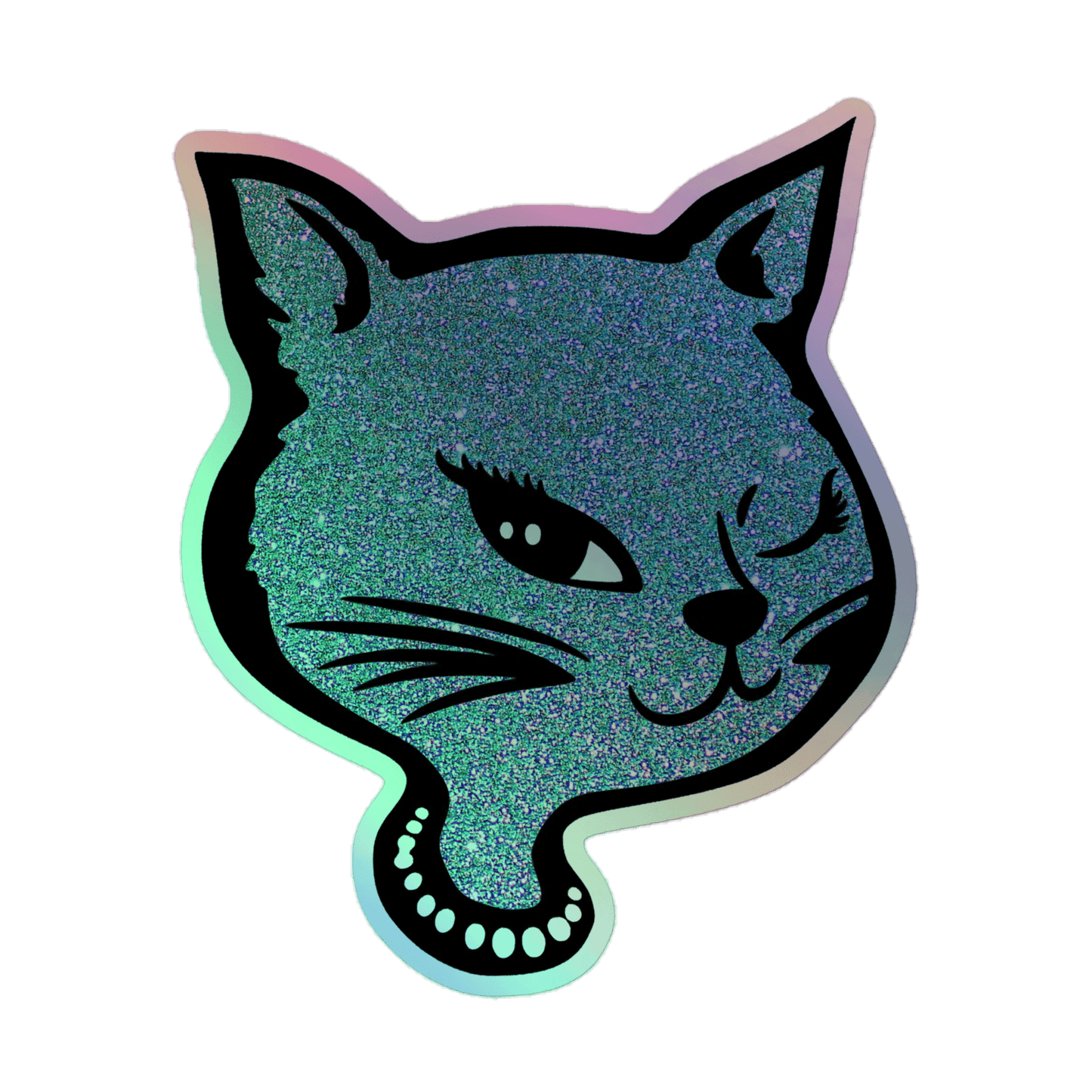 Y2K Cat - Holographic Sticker - holographicsticker - kisscutstickers - stickers - Numbskullz