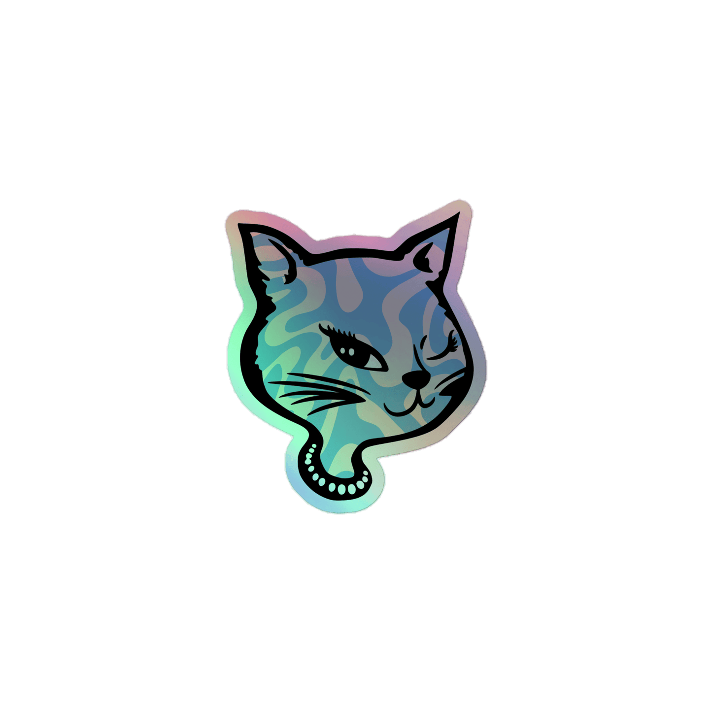 Y2K Cat - Holographic Sticker - holographicsticker - kisscutstickers - stickers - Numbskullz