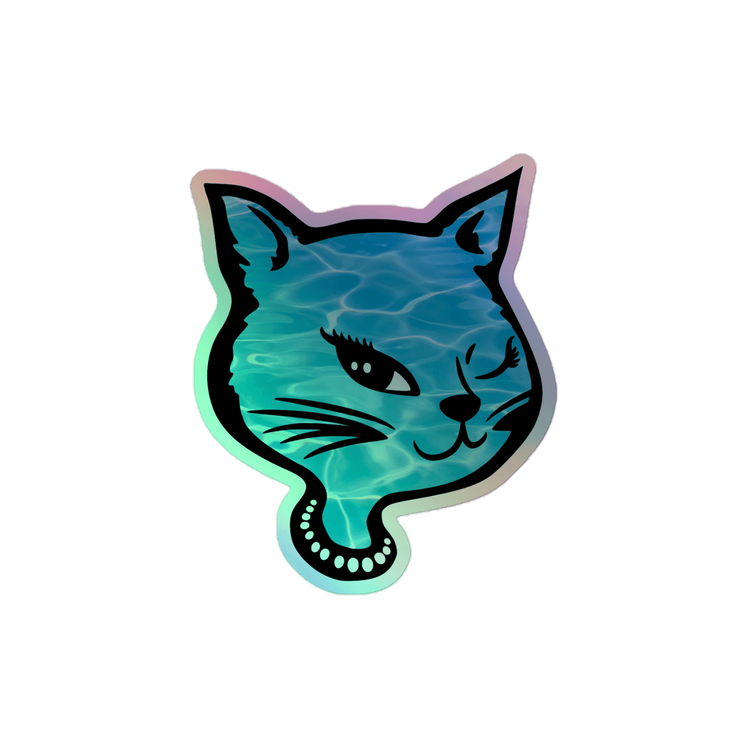 Y2K Cat - Holographic Sticker - holographicsticker - kisscutstickers - stickers - Numbskullz