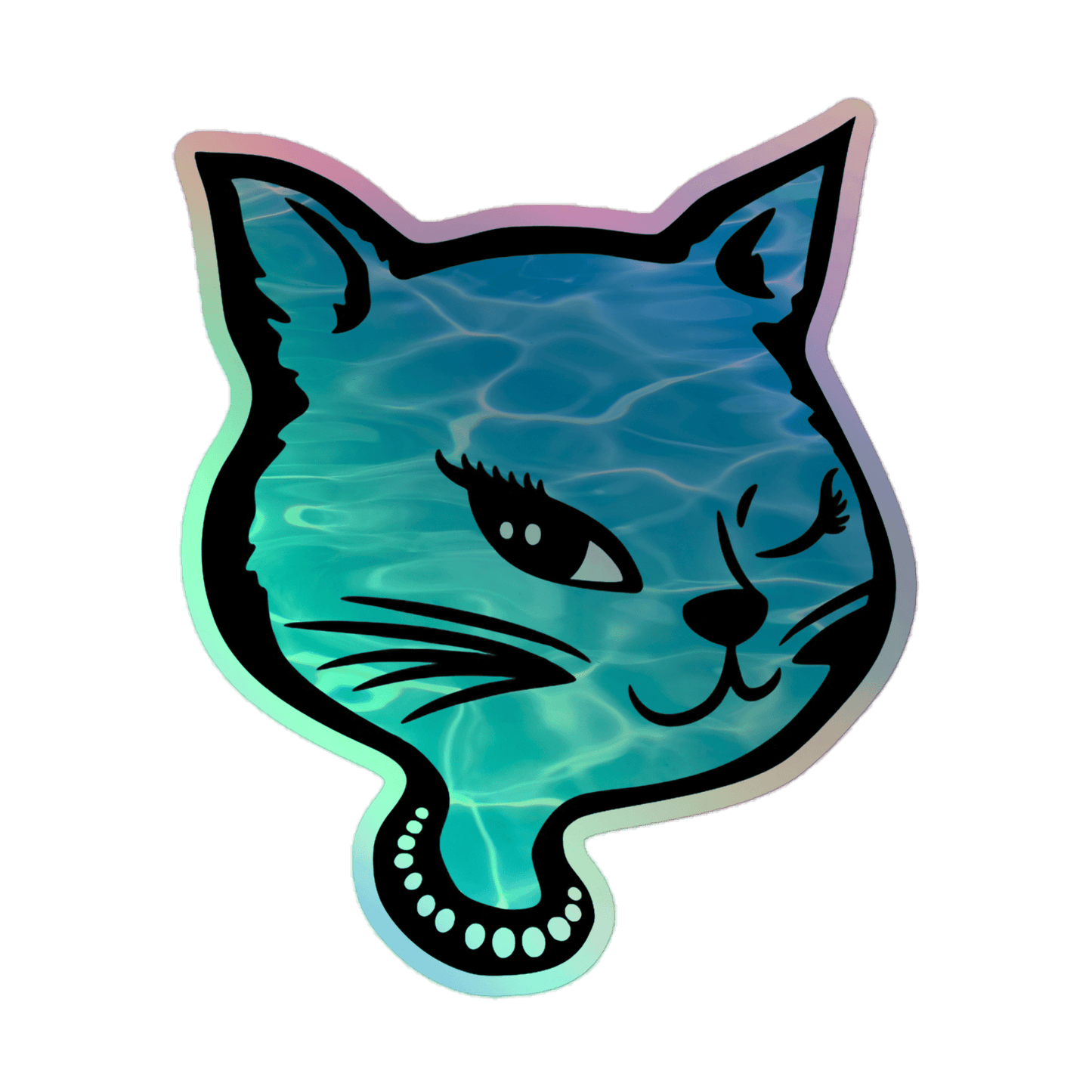 Y2K Cat - Holographic Sticker - holographicsticker - kisscutstickers - stickers - Numbskullz