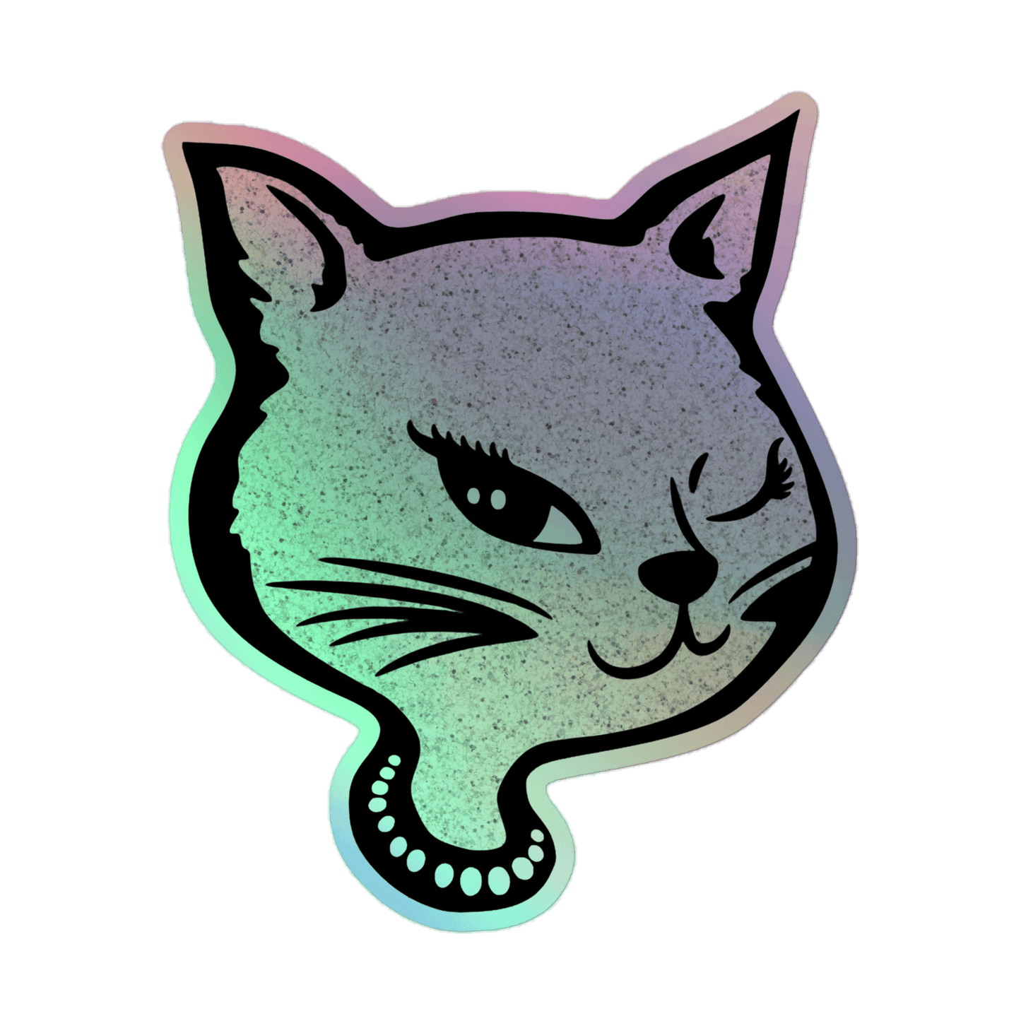 Y2K Cat - Holographic Sticker - holographicsticker - kisscutstickers - stickers - Numbskullz