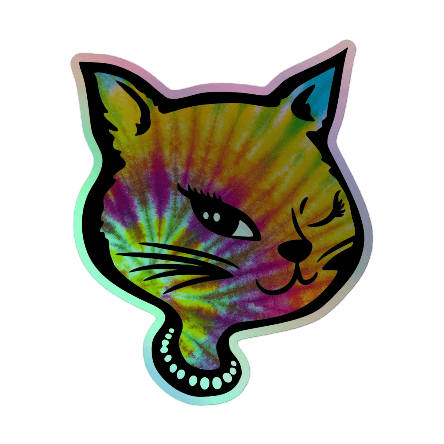 Y2K Cat - Holographic Sticker - holographicsticker - kisscutstickers - stickers - Numbskullz